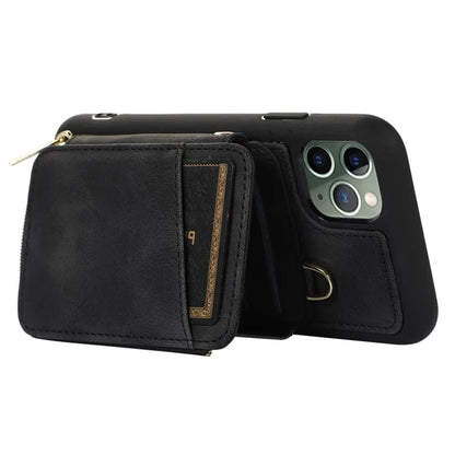 For iPhone 11 Pro Cell Phone Case Drop Proof PU Leather+TPU Kickstand Cover