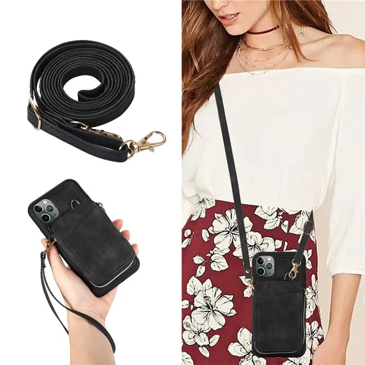 For iPhone 11 Pro Cell Phone Case Drop Proof PU Leather+TPU Kickstand Cover