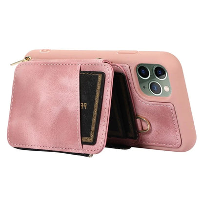 For iPhone 11 Pro Cell Phone Case Drop Proof PU Leather+TPU Kickstand Cover