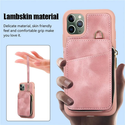 For iPhone 11 Pro Cell Phone Case Drop Proof PU Leather+TPU Kickstand Cover