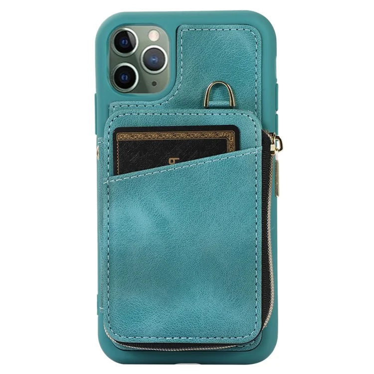 For iPhone 11 Pro Cell Phone Case Drop Proof PU Leather+TPU Kickstand Cover