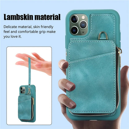 For iPhone 11 Pro Cell Phone Case Drop Proof PU Leather+TPU Kickstand Cover