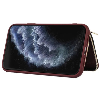 For iPhone 11 Pro Cell Phone Case Drop Proof PU Leather+TPU Kickstand Cover