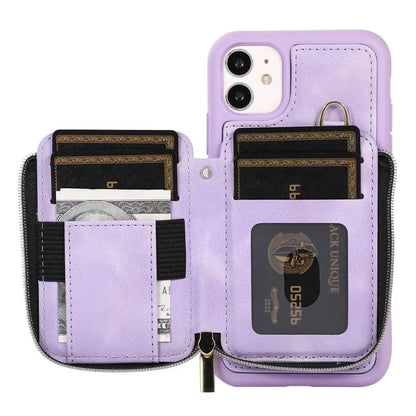 For iPhone 11 Cell Phone Case Scratch Resistant PU Leather+TPU Kickstand Cover