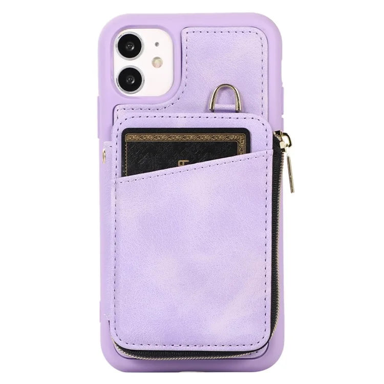For iPhone 11 Cell Phone Case Scratch Resistant PU Leather+TPU Kickstand Cover