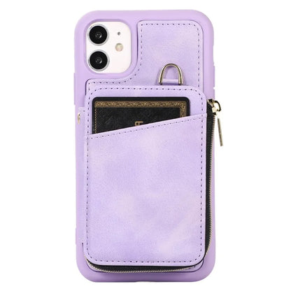 For iPhone 11 Cell Phone Case Scratch Resistant PU Leather+TPU Kickstand Cover