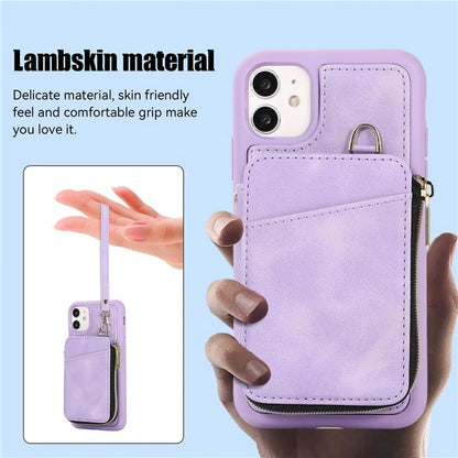 For iPhone 11 Cell Phone Case Scratch Resistant PU Leather+TPU Kickstand Cover