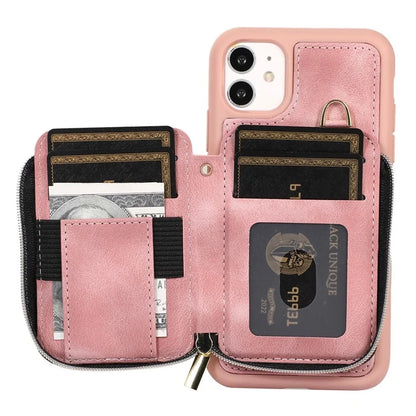 For iPhone 11 Cell Phone Case Scratch Resistant PU Leather+TPU Kickstand Cover