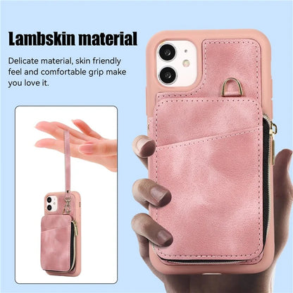 For iPhone 11 Cell Phone Case Scratch Resistant PU Leather+TPU Kickstand Cover