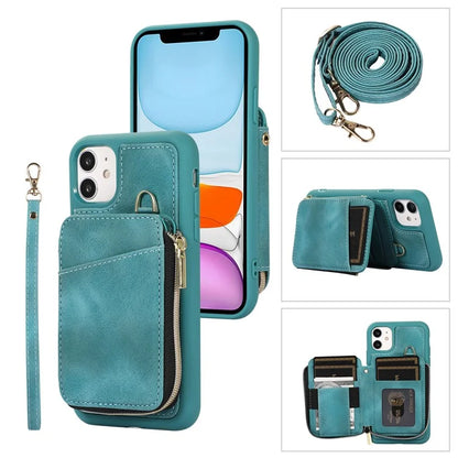 For iPhone 11 Cell Phone Case Scratch Resistant PU Leather+TPU Kickstand Cover