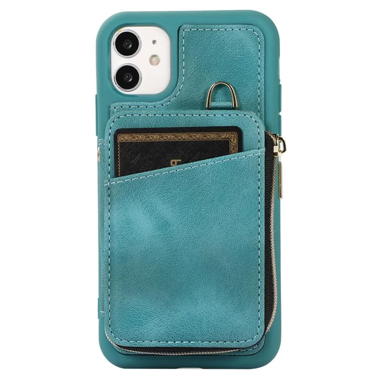 For iPhone 11 Cell Phone Case Scratch Resistant PU Leather+TPU Kickstand Cover