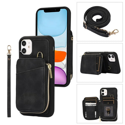 For iPhone 11 Cell Phone Case Scratch Resistant PU Leather+TPU Kickstand Cover