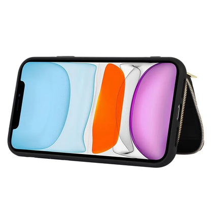 For iPhone 11 Cell Phone Case Scratch Resistant PU Leather+TPU Kickstand Cover