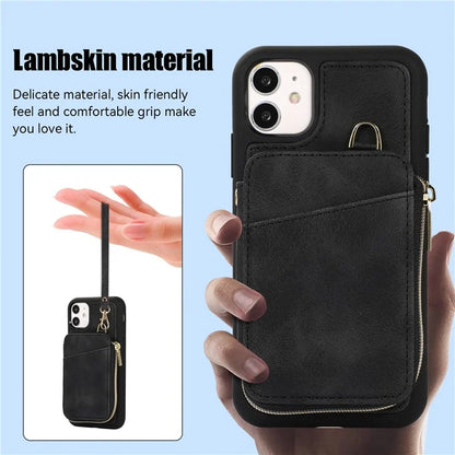 For iPhone 11 Cell Phone Case Scratch Resistant PU Leather+TPU Kickstand Cover