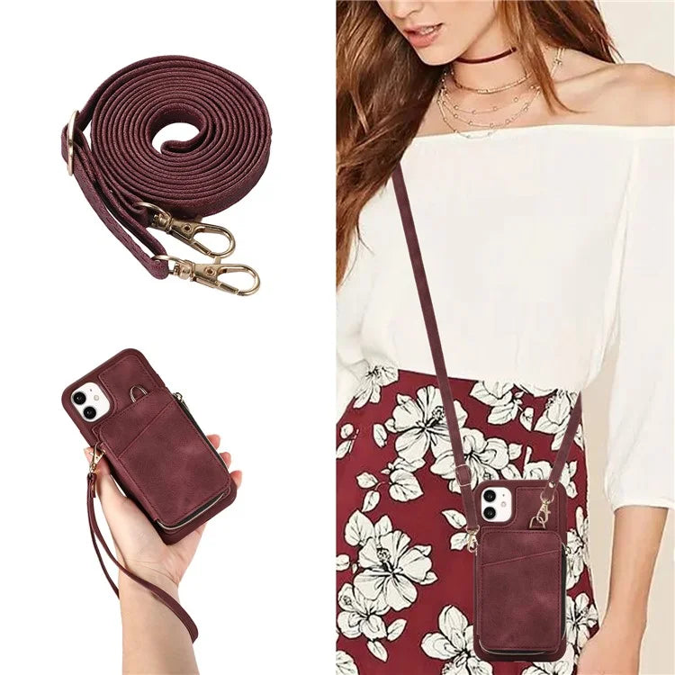 For iPhone 11 Cell Phone Case Scratch Resistant PU Leather+TPU Kickstand Cover