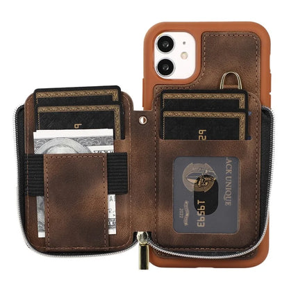 For iPhone 11 Cell Phone Case Scratch Resistant PU Leather+TPU Kickstand Cover