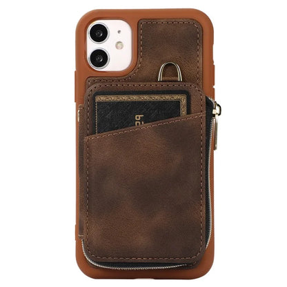 For iPhone 11 Cell Phone Case Scratch Resistant PU Leather+TPU Kickstand Cover