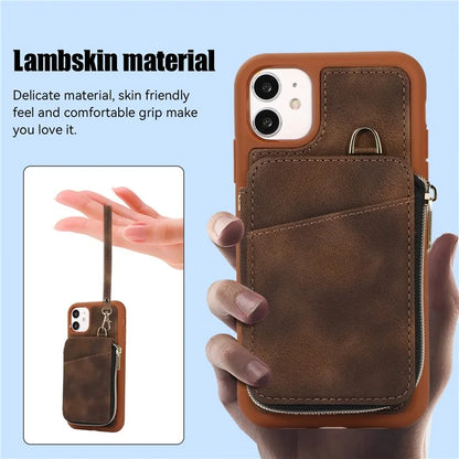 For iPhone 11 Cell Phone Case Scratch Resistant PU Leather+TPU Kickstand Cover
