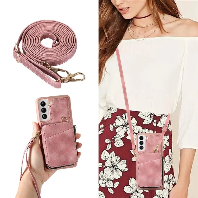 For Samsung Galaxy S21+ 5G Cell Phone Case PU Leather+TPU Shockproof Cover
