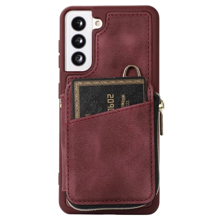 For Samsung Galaxy S21+ 5G Cell Phone Case PU Leather+TPU Shockproof Cover