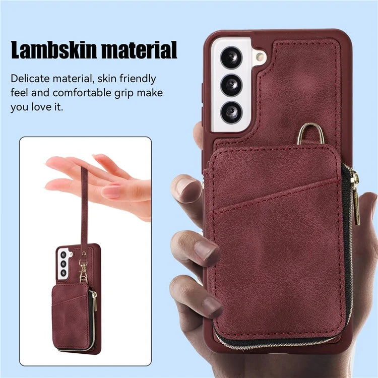 For Samsung Galaxy S21+ 5G Cell Phone Case PU Leather+TPU Shockproof Cover