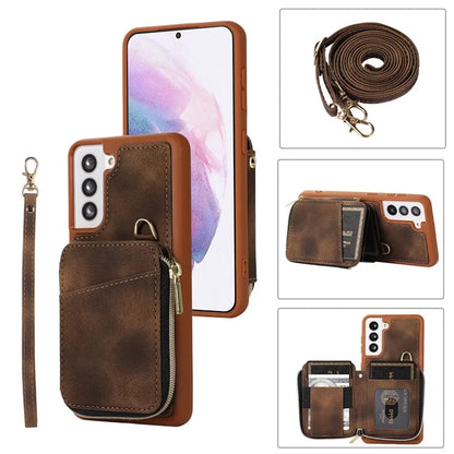 For Samsung Galaxy S21+ 5G Cell Phone Case PU Leather+TPU Shockproof Cover