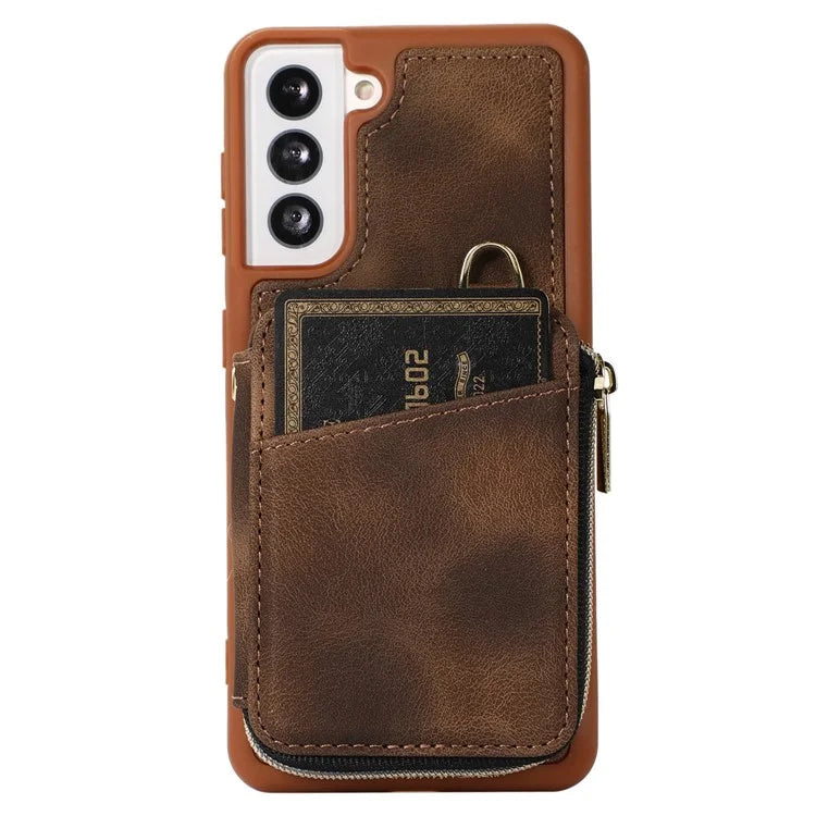 For Samsung Galaxy S21+ 5G Cell Phone Case PU Leather+TPU Shockproof Cover