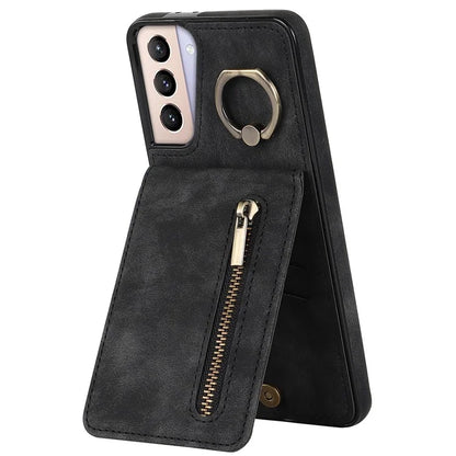 For Samsung Galaxy S21+ 5G Case RFID Blocking PU+TPU Phone Cover with Card Slots