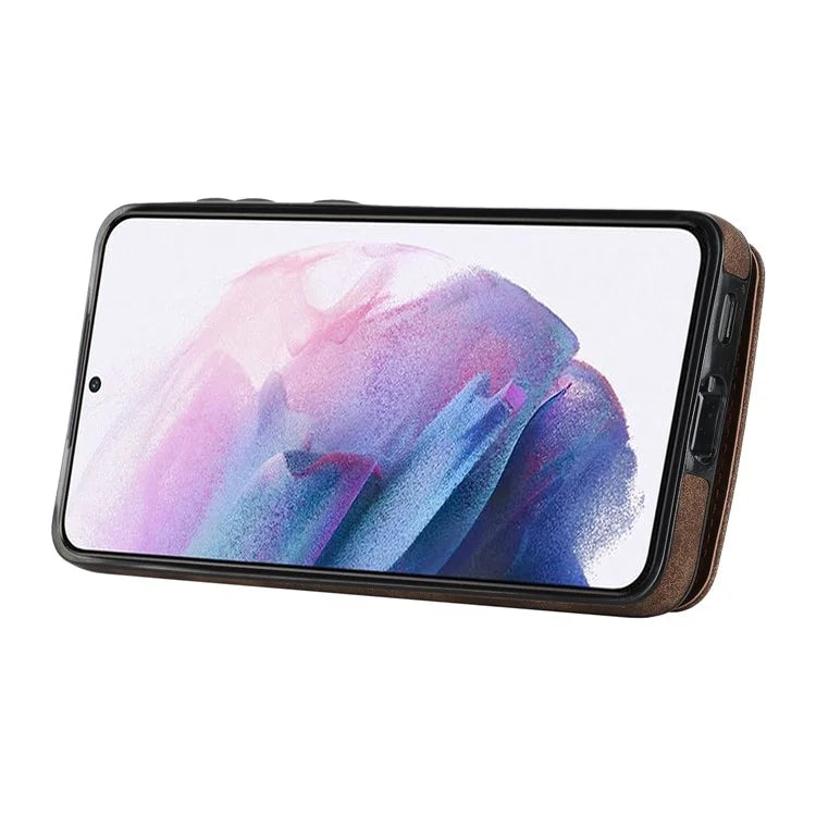 For Samsung Galaxy S21+ 5G Case RFID Blocking PU+TPU Phone Cover with Card Slots