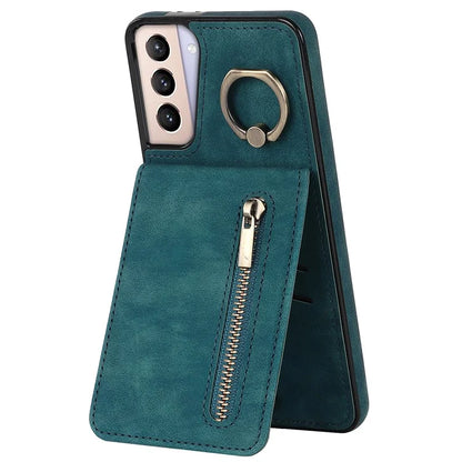 For Samsung Galaxy S21+ 5G Case RFID Blocking PU+TPU Phone Cover with Card Slots