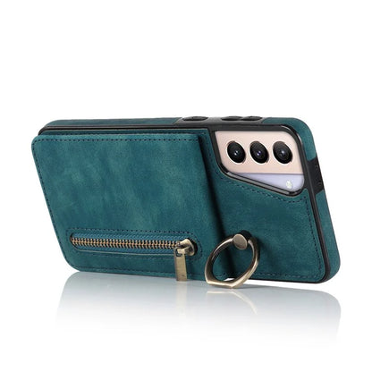 For Samsung Galaxy S21+ 5G Case RFID Blocking PU+TPU Phone Cover with Card Slots