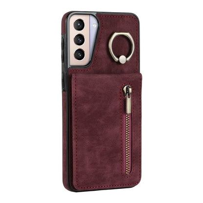 For Samsung Galaxy S21+ 5G Case RFID Blocking PU+TPU Phone Cover with Card Slots