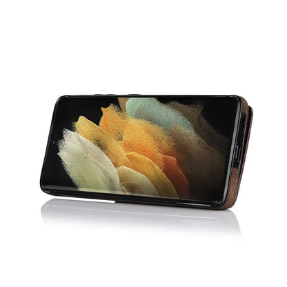 For Samsung Galaxy S21 Ultra 5G Case Ring Kickstand RFID Blocking PU+TPU Phone Cover