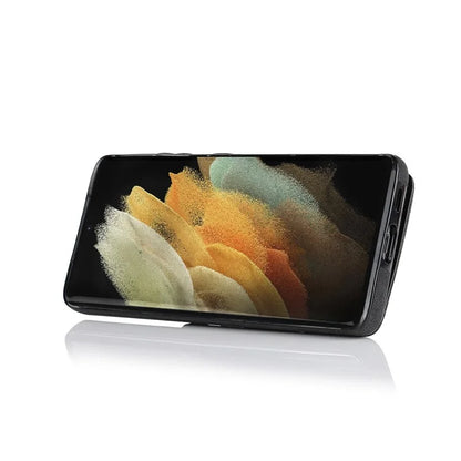 For Samsung Galaxy S21 Ultra 5G Case Ring Kickstand RFID Blocking PU+TPU Phone Cover