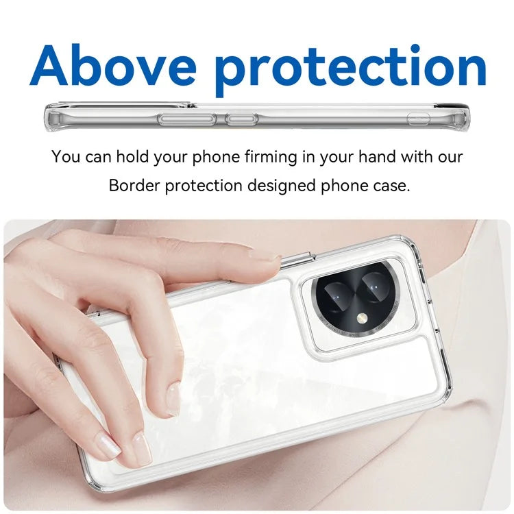 For Honor 100 5G High-Transparency Case TPU + Acrylic Phone Cover (Big Rear Lens Hole)