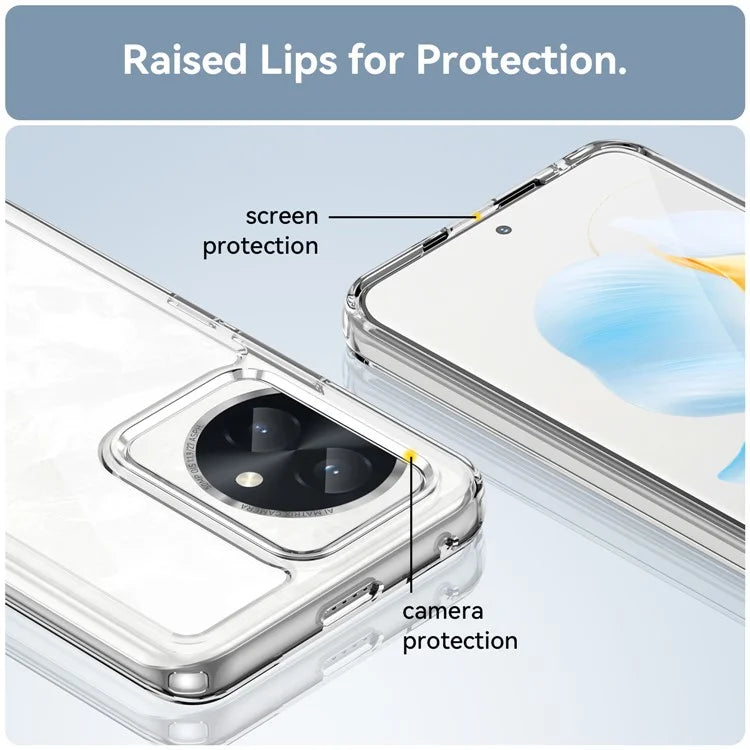 For Honor 100 5G High-Transparency Case TPU + Acrylic Phone Cover (Big Rear Lens Hole)
