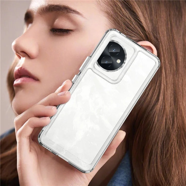 For Honor 100 5G High-Transparency Case TPU + Acrylic Phone Cover (Big Rear Lens Hole)