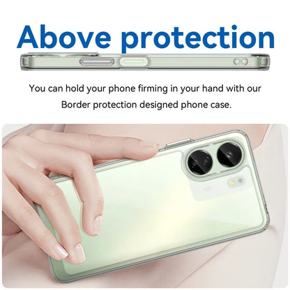 For Xiaomi Redmi 13C 4G / Poco C65 4G Transparent Case Electroplating Buttons (Big Rear Lens Hole)