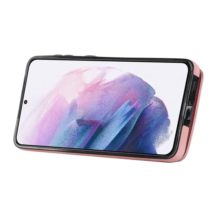 For Samsung Galaxy S21 4G / 5G RFID Blocking Cell Phone Case Card Slots PU+TPU Cover