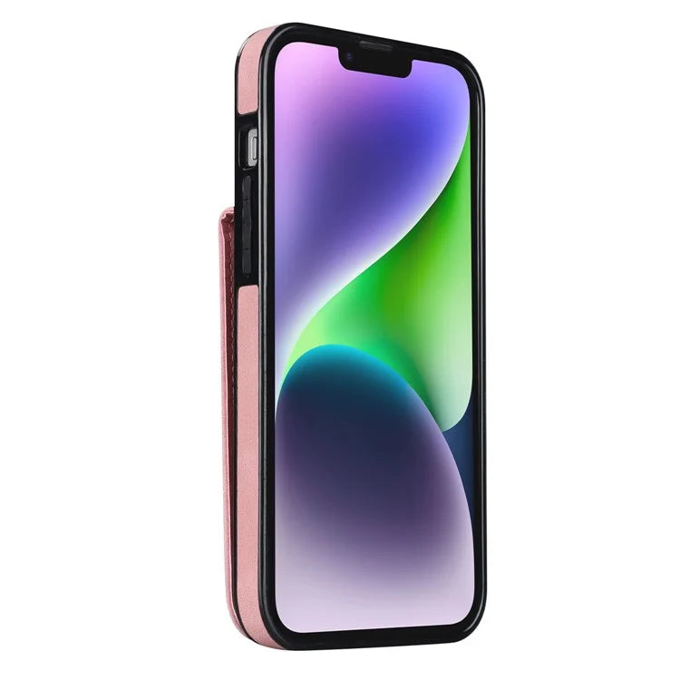 PU+TPU Cover for iPhone 13 mini , Ring Kickstand RFID Blocking Cell Phone Case