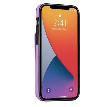 Retro Cover for iPhone 12 Pro Max , Ring Kickstand RFID Blocking PU+TPU Cell Phone Case