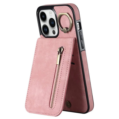 Retro Cover for iPhone 12 Pro Max , Ring Kickstand RFID Blocking PU+TPU Cell Phone Case