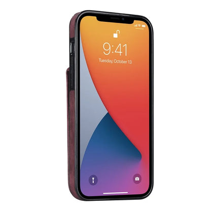 Retro Cover for iPhone 12 Pro Max , Ring Kickstand RFID Blocking PU+TPU Cell Phone Case