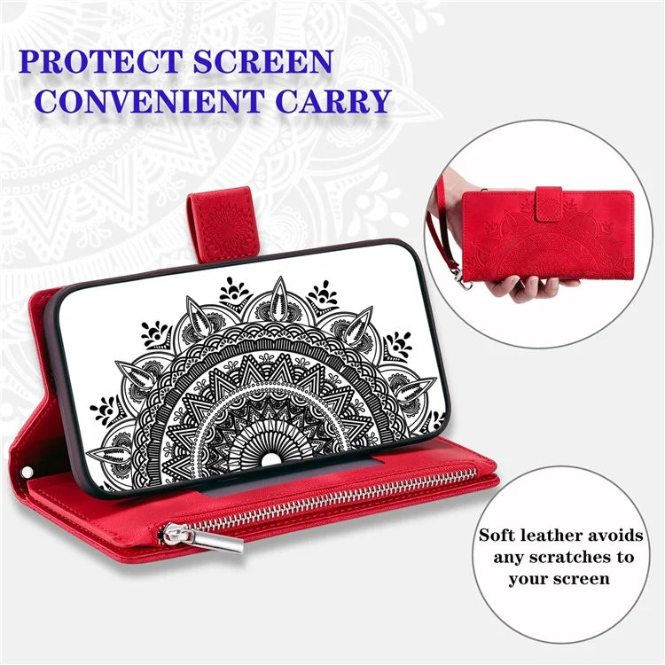 For Honor 100 5G Case with Multi-slot Cards Leather Phone Cover Stand with Strap