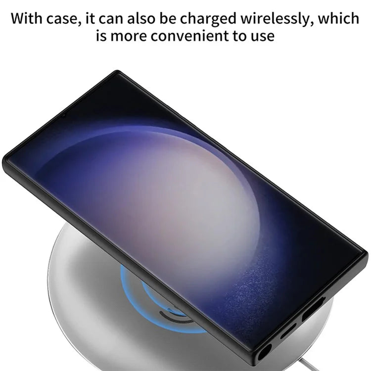 GKK For Samsung Galaxy S24 Ultra Magnetic Case PU Leather Coated PC+TPU Phone Cover with Card Slot
