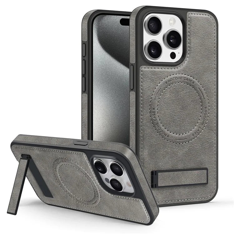 For iPhone 14 Pro Max Case Anti-scratch PU Leather Coated TPU + PC Phone Shell Compatible with MagSafe