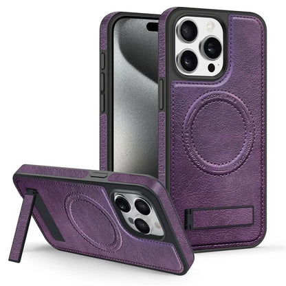 For iPhone 14 Pro Max Case Anti-scratch PU Leather Coated TPU + PC Phone Shell Compatible with MagSafe