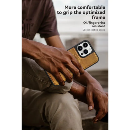 For iPhone 14 Pro Max Case Anti-scratch PU Leather Coated TPU + PC Phone Shell Compatible with MagSafe