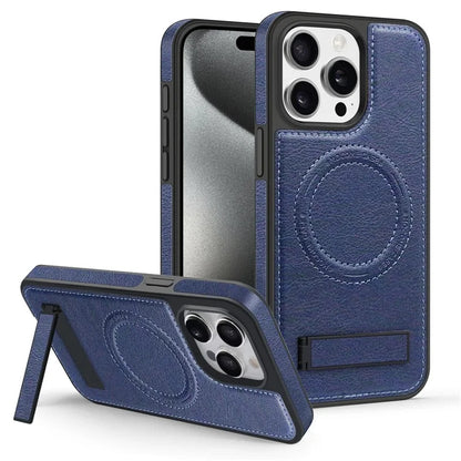 For iPhone 14 Pro Max Case Anti-scratch PU Leather Coated TPU + PC Phone Shell Compatible with MagSafe