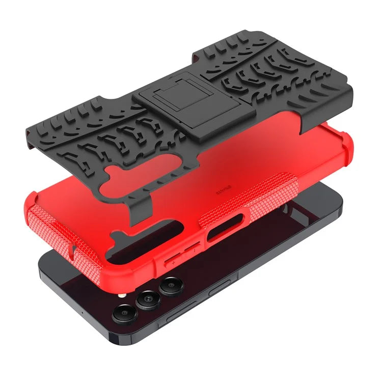 For Samsung Galaxy A15 4G / A15 5G Cell Phone Case Tyre Pattern Design Kickstand Anti-drop Cover